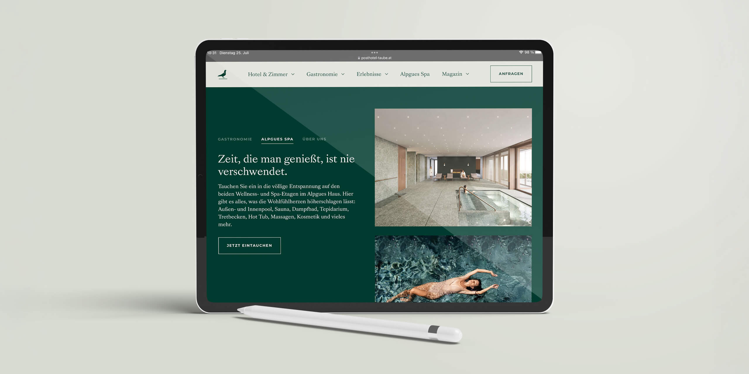 Referenz Posthotel Taube Website - Baschnegger Ammann & Partner