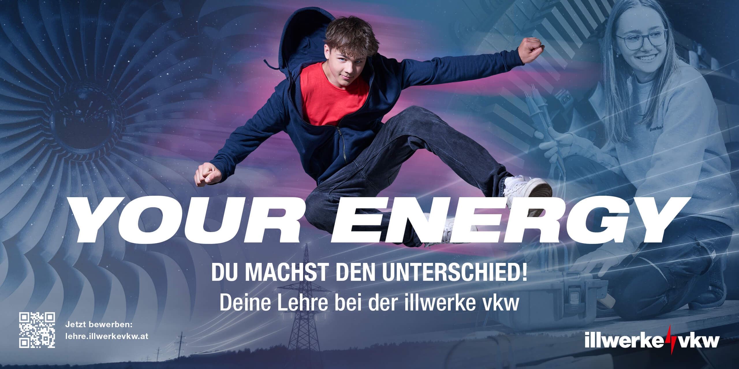 Referenz Illwerke vkw Lehrlingskampagne Your Energy - Baschnegger Ammann & Partner